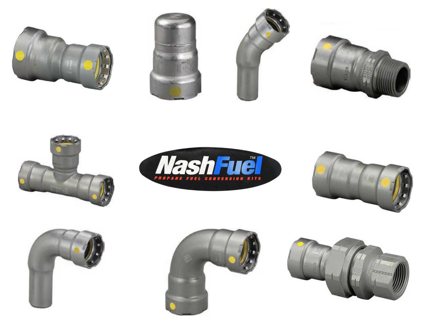 Viega Mega Press G Gas Fittings Elbow Tee Adapter Union Reducer MegaPressG Crimp