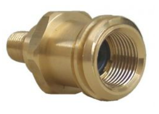 ME399 Male 1-5/16" QCC1 Acme Female POL to 1/4" Male NPT Check Valve Propane Adapter