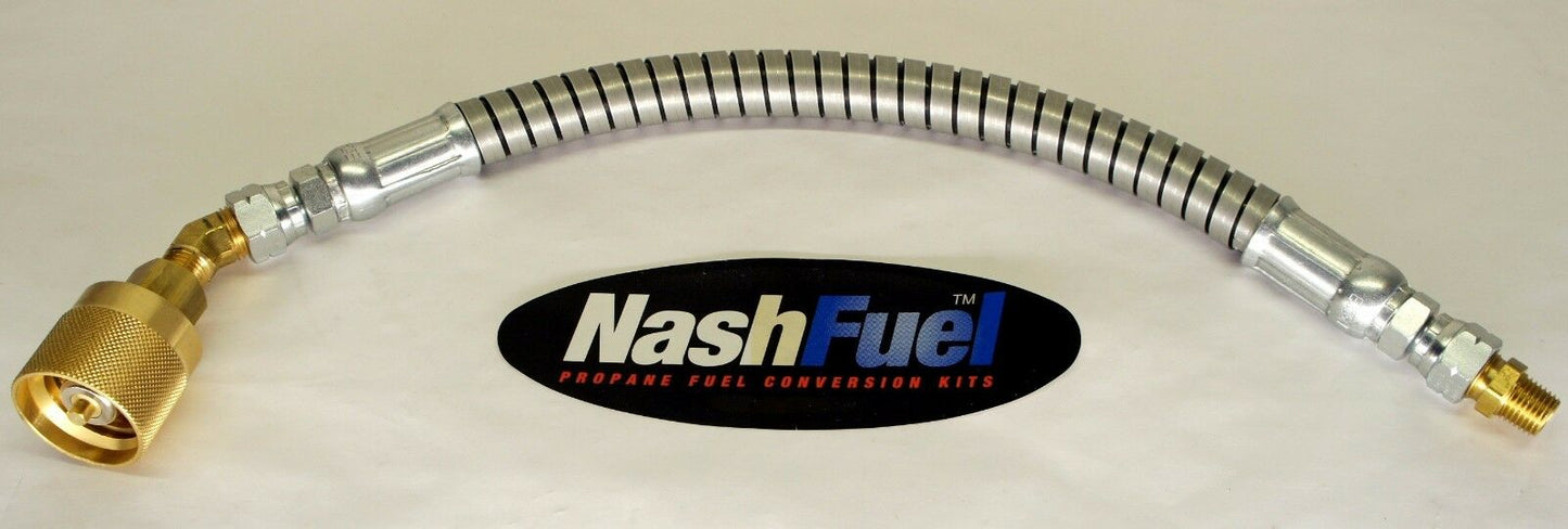 2FT CRIMPED LIQUID PROPANE LPG HOSE ASSEMBLY WITH FLAT ARMOR GUARD TANK CONNNECT