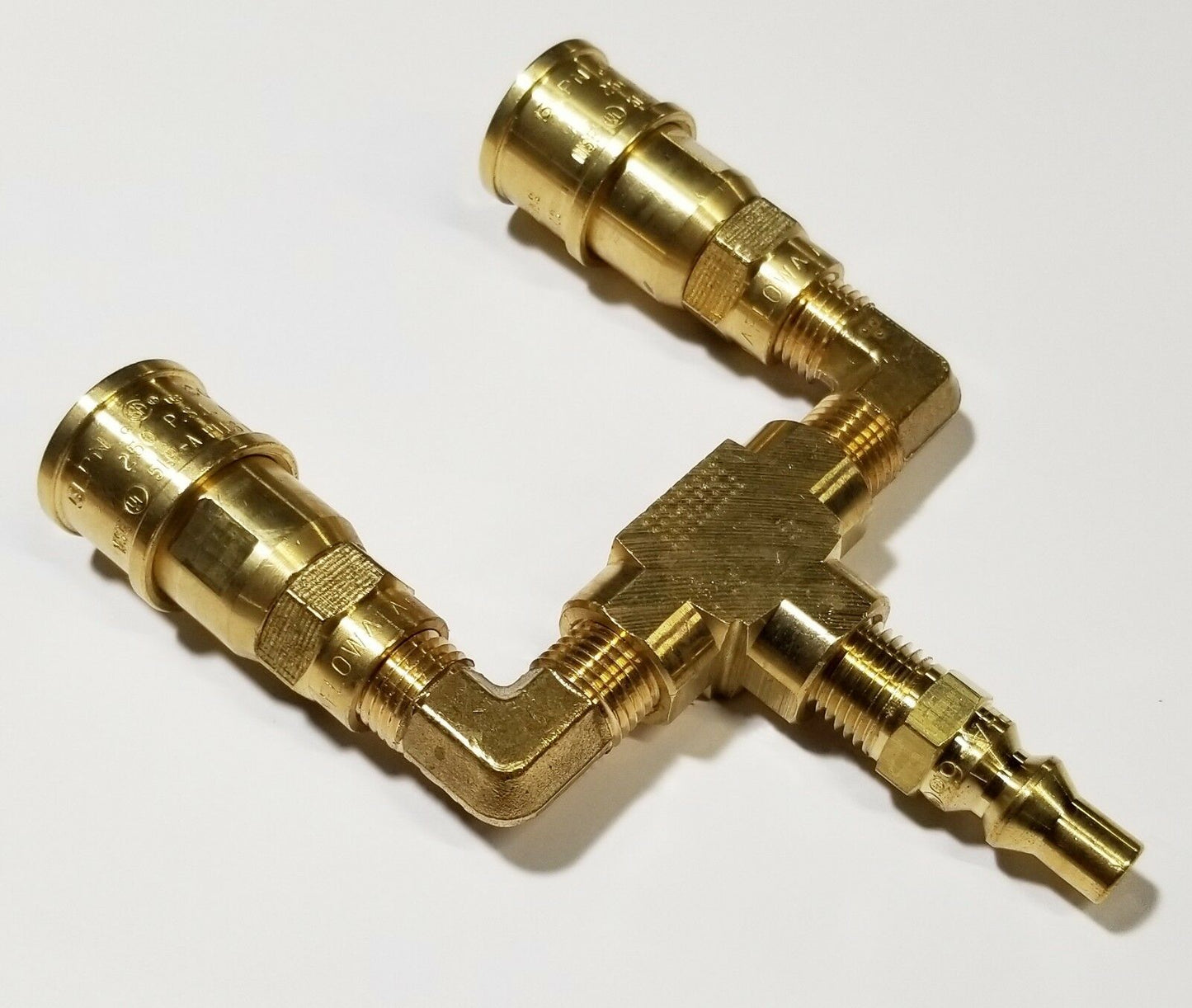 WEBER STYLE QUICK CONNECT PROPANE TANK DUAL APPLIANCE CONNECTION LPG FITTING