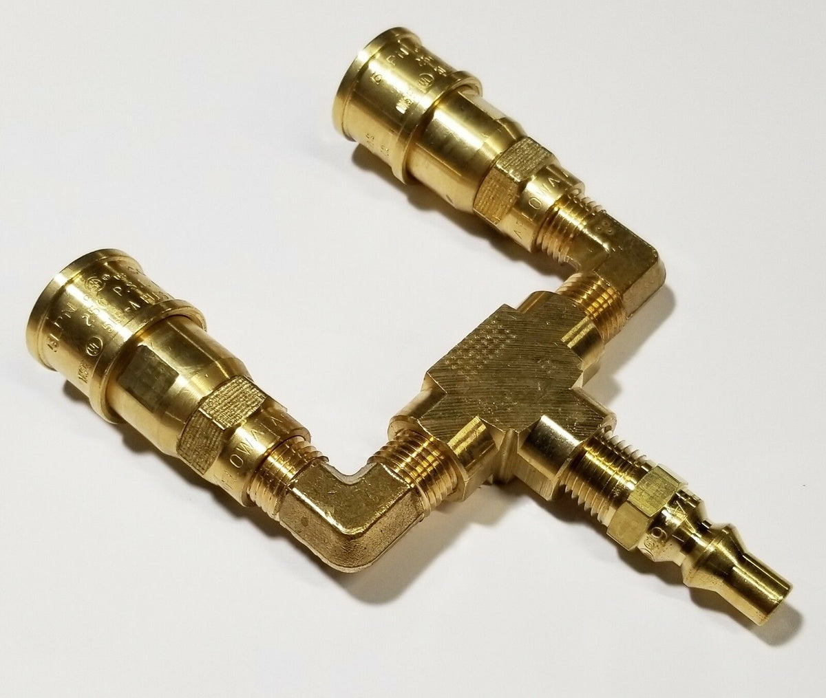 WEBER STYLE QUICK CONNECT PROPANE TANK DUAL APPLIANCE CONNECTION LPG F