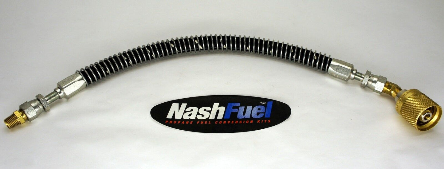 2FT REUSABLE LIQUID PROPANE HOSE ASSEMBLY SPIRAL GUARD TANK CONNECTION 24" LPG