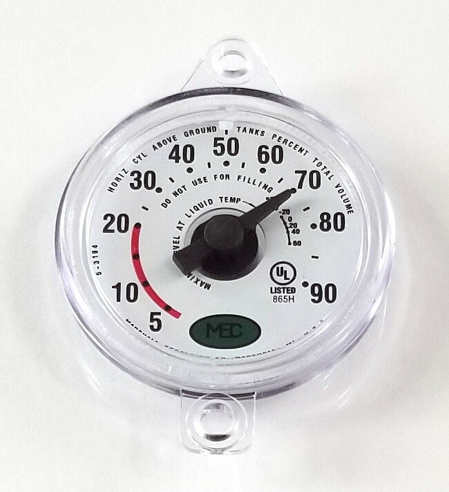 JR Flat Dial Gauge Replacement For Rochester 5-40 Sherwood 1284-005 Propane Tank