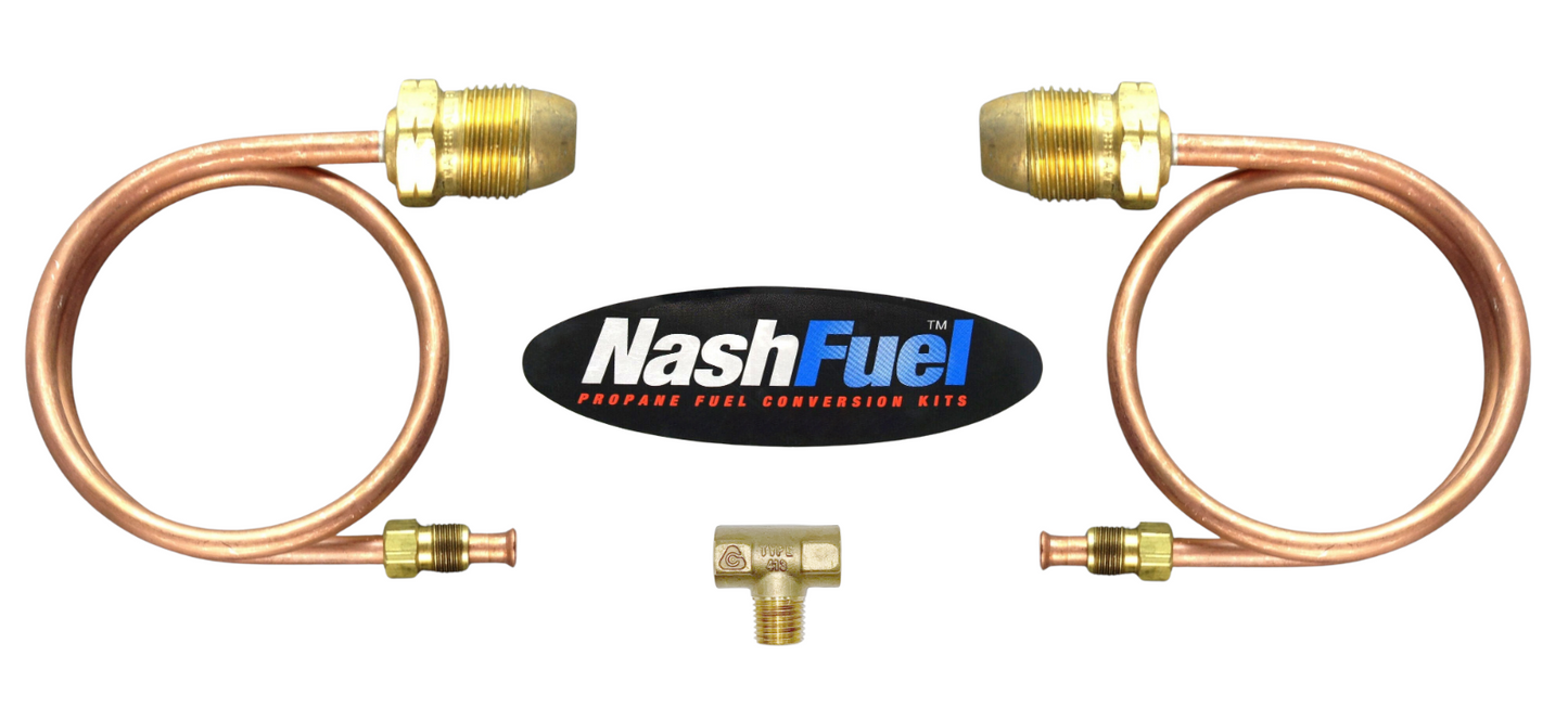 Dual Propane Tank Connection Copper Pigtail POL Twin Tee Link Back Check Valve