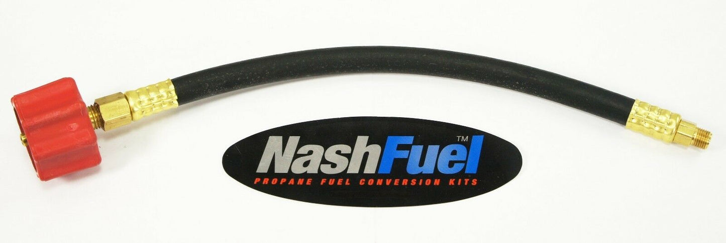 1-5/16" ACME TO 1/4" INVERTED FLARE CRIMPED PROPANE HOSE PIGTAIL OPD BBQ GRILL