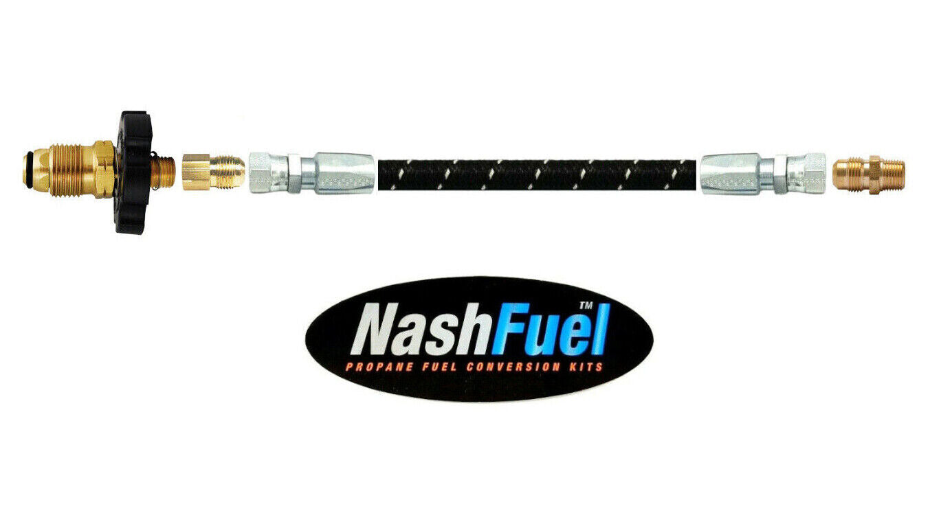 Braided Stainless Rubber Propane Tank Pigtail Tank Hose POL 1/4" NPT 3/8" Flare
