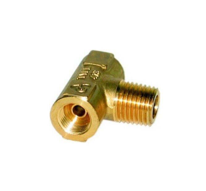 Propane Tank Dual Tee Ball Check Valve Fitting 1/4" Inverted Flare to 1/4" NPT