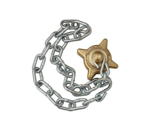 ME229F-1 1-3/4" female acme EZ Grip brass propane valve cap knob and chain