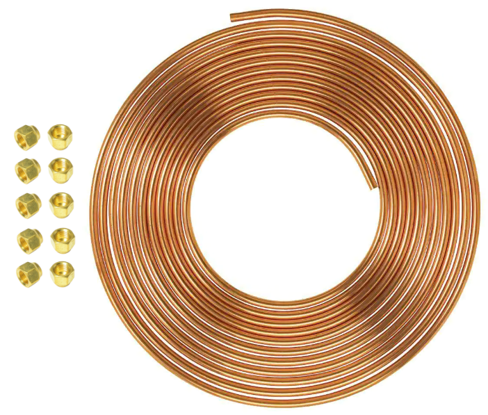 Copper Tubing 50ft/100ft Flare Nut SAE 45° Fitting Propane 1/4" 3/8" 1/2" 5/8"