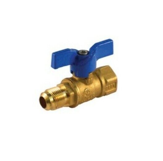 3/8" SAE Flare X 1/2" FPT Pipe Gas Ball Valve Propane Natural Gas 600 PSI WOG