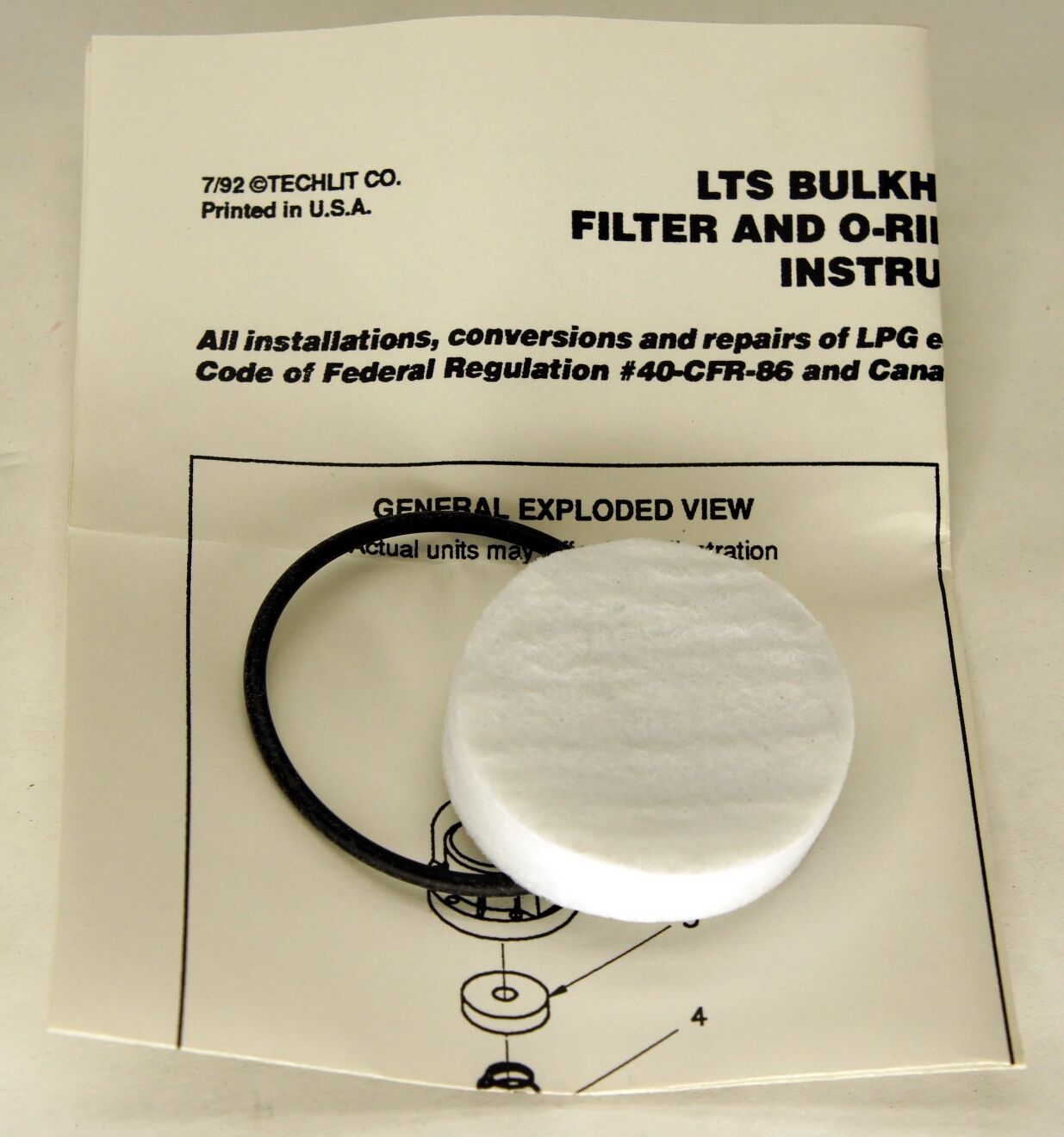 CE286-1798 CENTURY REPAIR REBUILD KIT LTS 2655 BULKHEAD FILTER 286-1798 PROPANE