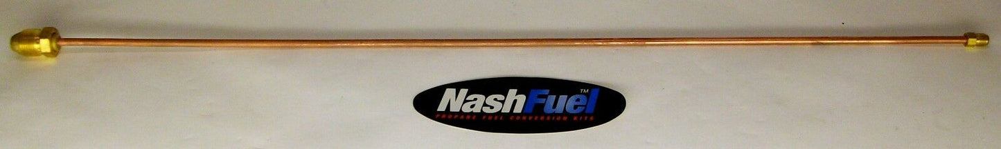 30" PIGTAIL MALE POL TO 1/4" MALE INVERTED FLARE PIG TAIL OAL COPPER PROPANE