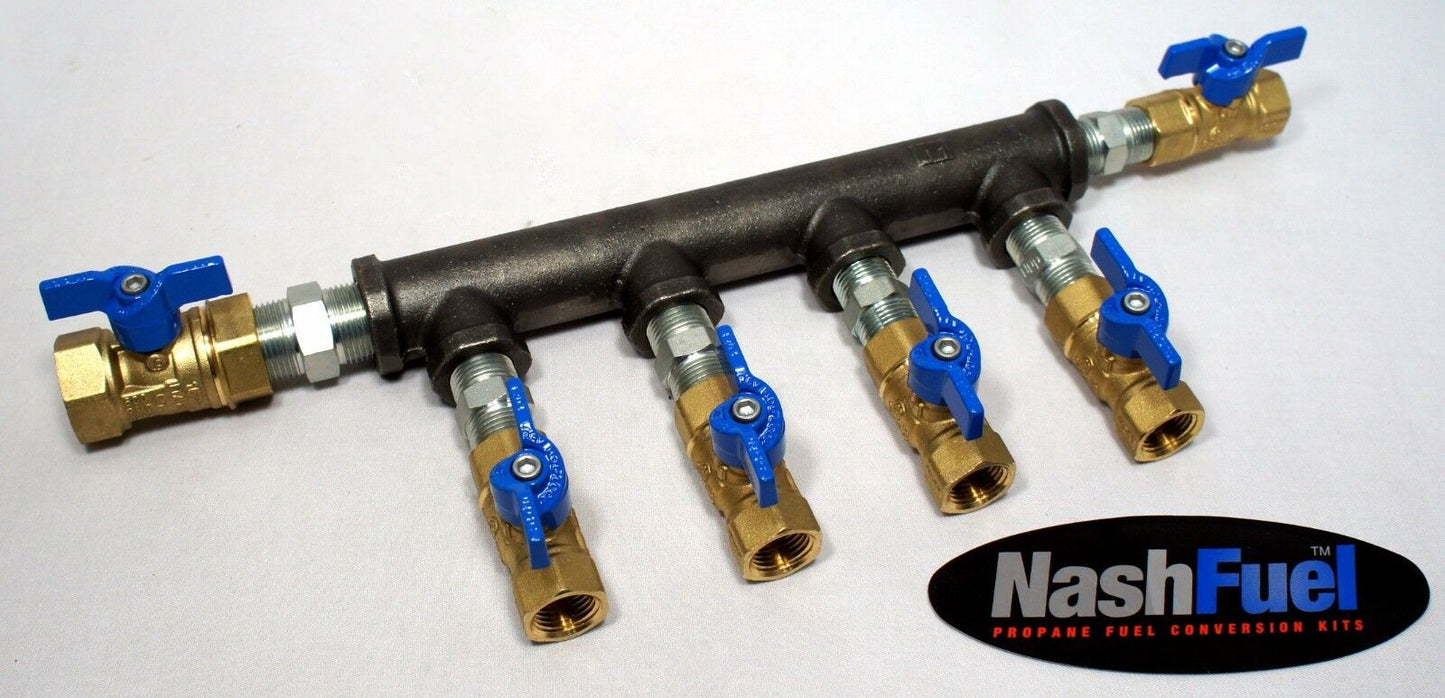 PROPANE NATURAL GAS MANIFOLD BALL VALVE LOCK OFF LOW PRESSURE 3/4" 1/2" NPT LPG