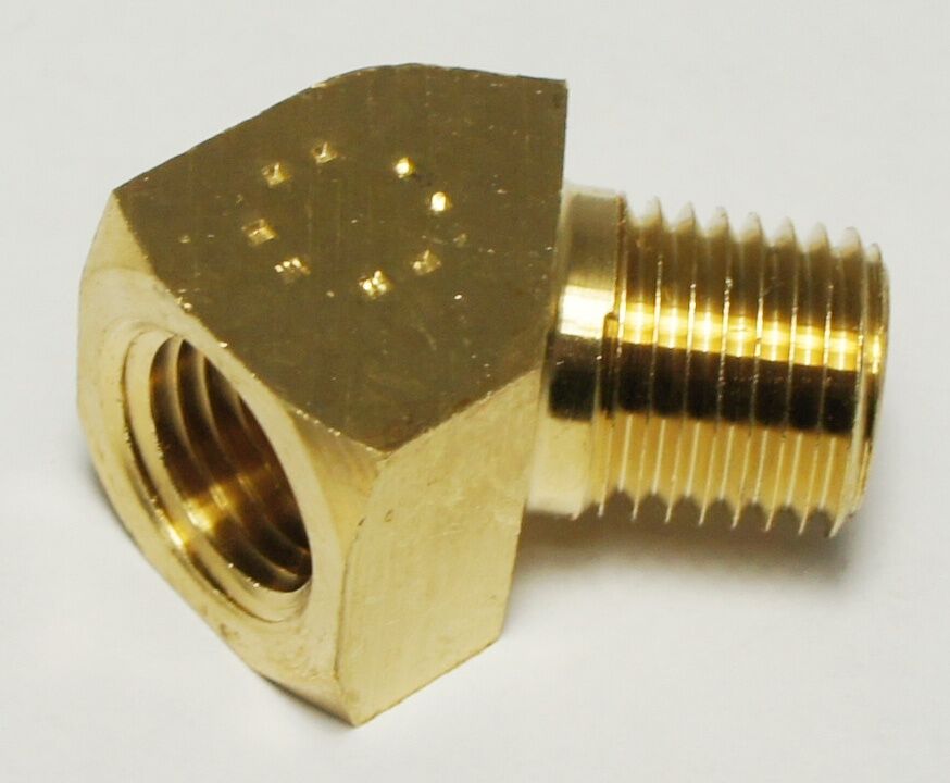 45° FEMALE 1/4" NPT TO MALE 1/4" NPT PIPE THREAD PROPANE NATURAL GAS FITTING LPG