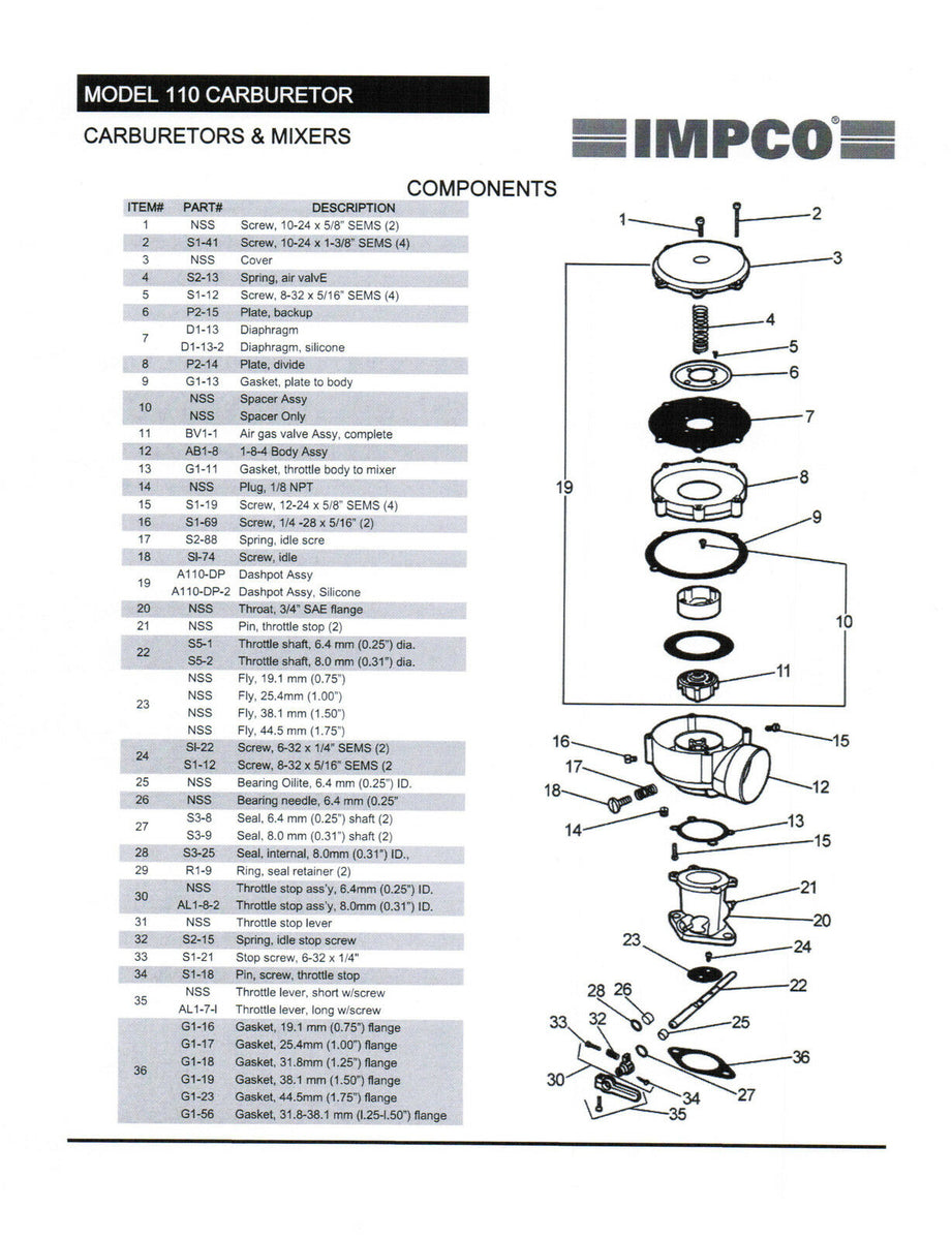 IMPCO A110DP2 A110DP2 DASHPOT HY1377870 TY004911413881 DASH POT 11