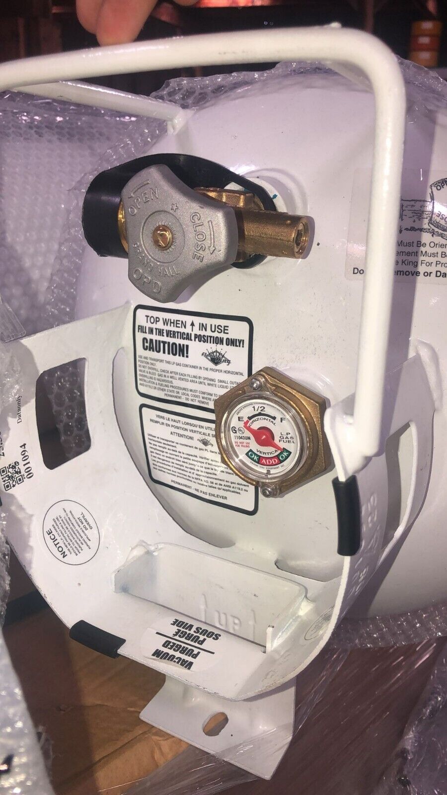 30lb Horizontal RV Motorhome Propane Tank Vapor 6.8 Gal Replace Manchester 1175