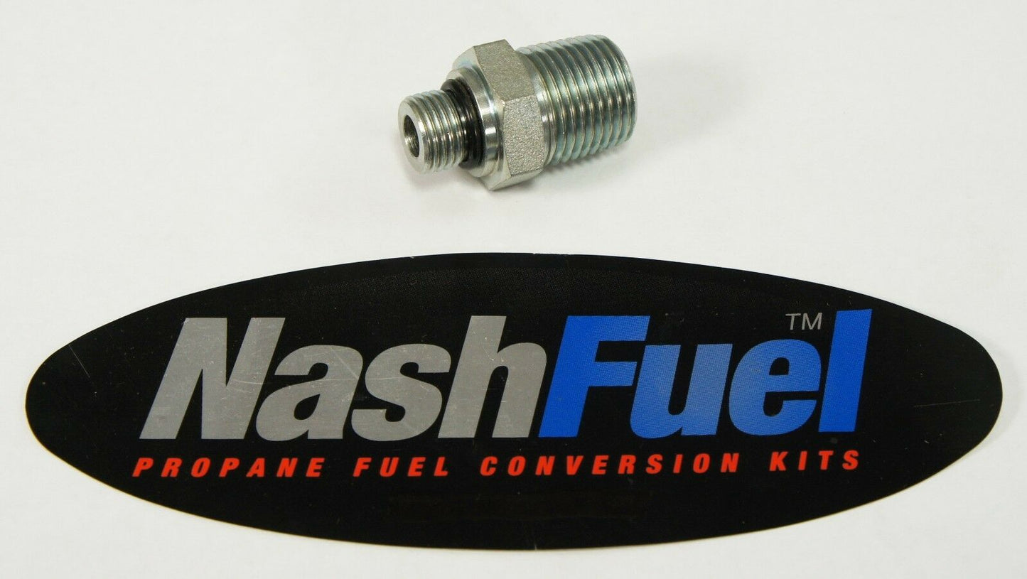 3/8" MALE O-RING SAE-6 9/16-18 TO 1/2" MALE PIPE THREAD CNG ADAPTER FITTING