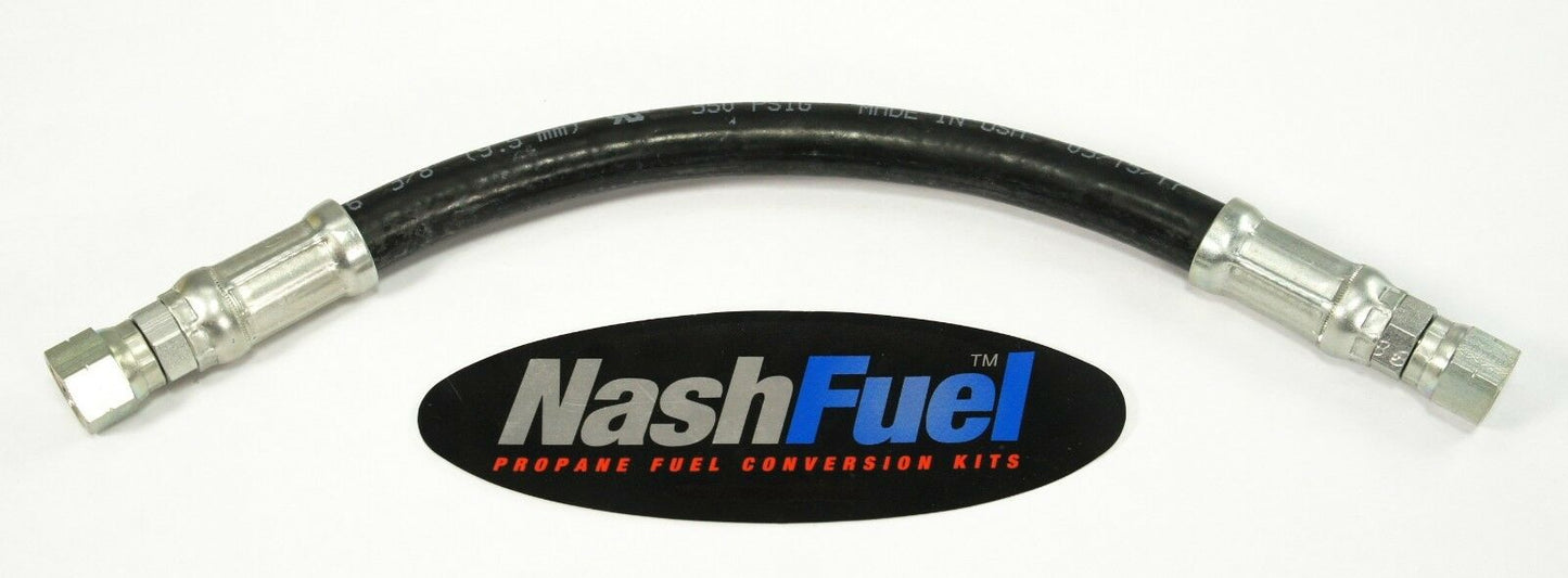 3/8" Female 45° SAE Flare Crimped Propane Hose Assembly Liquid Vapor Air Gas Lpg