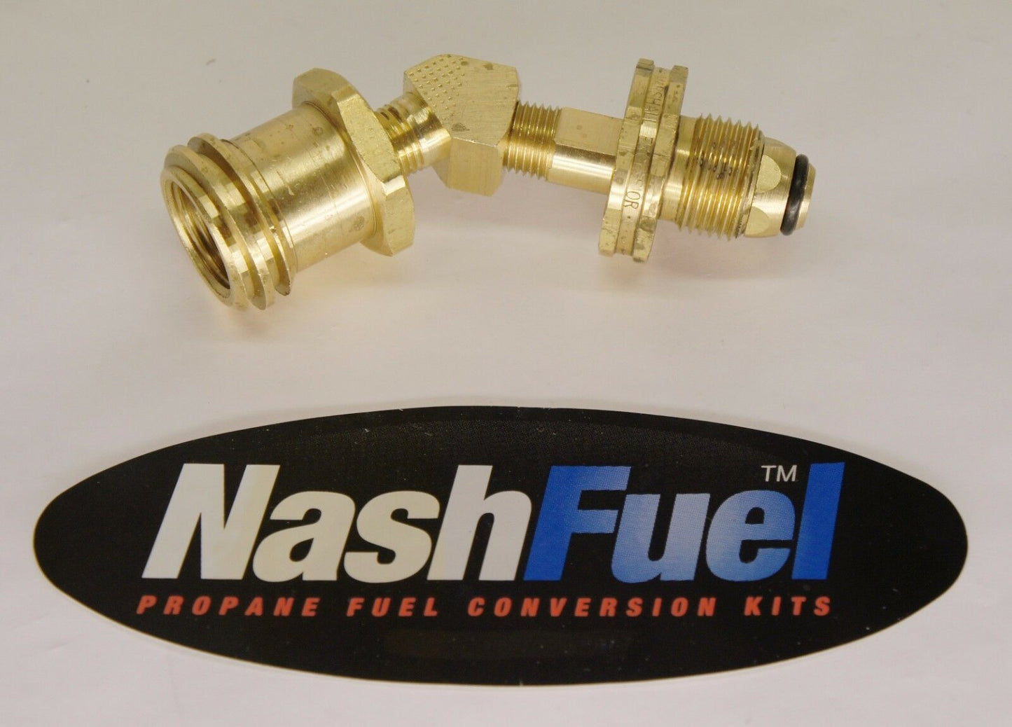 45° DEGREE TANK ADAPTER SOFT NOSE POL TO EXTERNAL ACME QCC THREAD BBQ ADAPTER