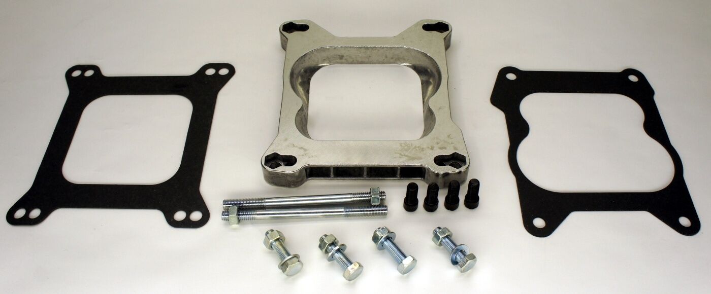 QUADRAJET 4 BARREL TO ADAPTER INTAKE MANIFOLD CARBURETOR THROTTLE PLATE FOUR