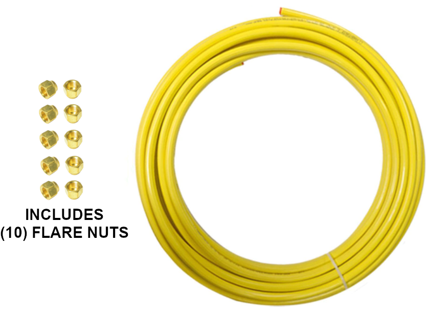 Polyethylene Copper Tubing 50ft/100ft Flare Nut SAE 45° Fitting Propane 1/2"