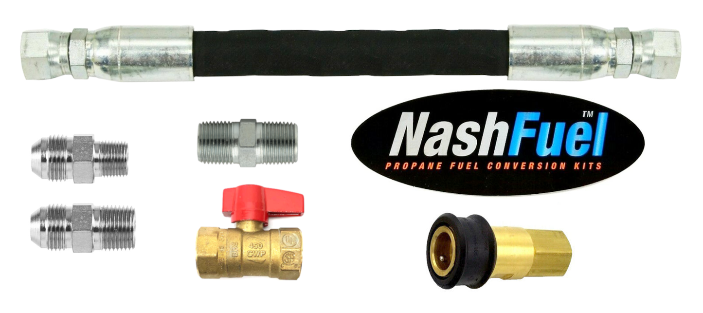 Crimped Natural Gas Line Hose Quick Connect Ball Valve Predator 13000 Tri-Fuel