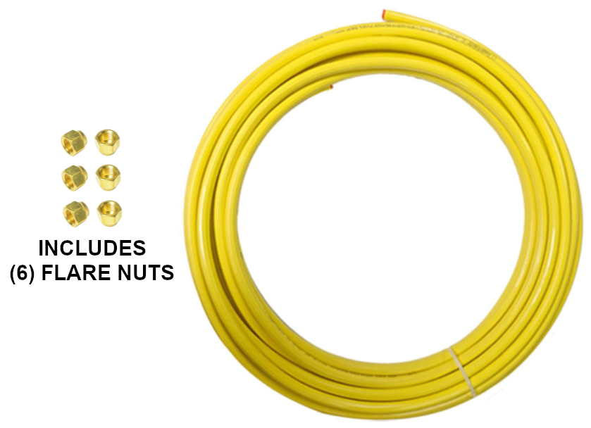 Polyethylene Copper Tubing 50ft/100ft Flare Nut SAE 45° Fitting Propane 1/2"