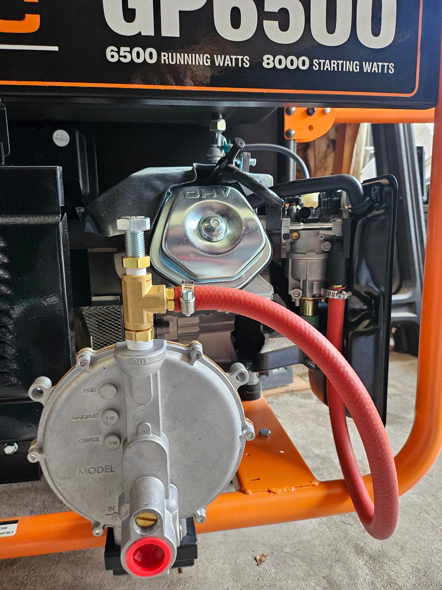 Low Pressure Propane or Natural Gas Conversion Kit Generac GP6500 GP6500E Generator Dual Fuel Bar Clamps