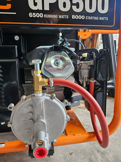 Low Pressure Propane or Natural Gas Conversion Kit Generac GP6500 GP6500E Generator Dual Fuel Bar Clamps