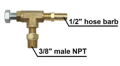 3/8" NPT X 1/2" Hose Load Block Power Valve Generator Engine Propane Natural Gas