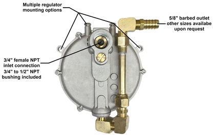 Impco Garretson T202 T202ANL Replacement Regulator Propane Natural Gas 90° 5/8"