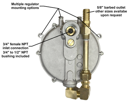 Impco Garretson T202 T202ANL Replacement Regulator Propane Natural Gas 180° 5/8"