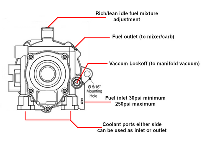 T60-A-VN-N Propane Vaporizer Regulator Vacuum Lock Engine 120A Replacement Impco