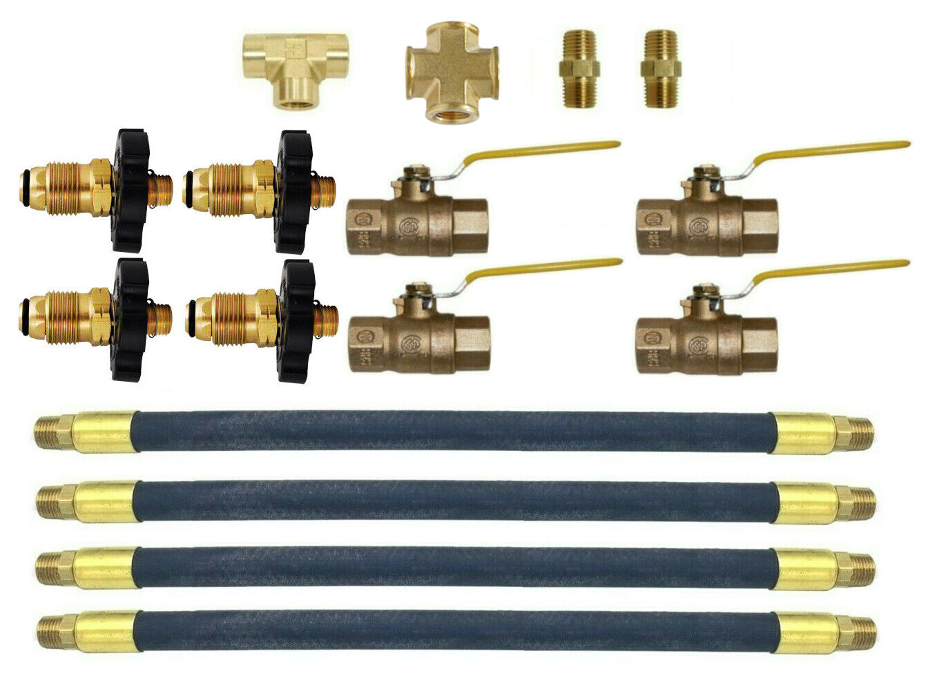 Vapor Propane Tank Manifold Kit Link Cylinders Tanks Rubber Hose Ball Valve LPG