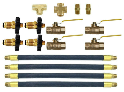 Vapor Propane Tank Manifold Kit Link Cylinders Tanks Rubber Hose Ball Valve LPG