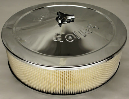 HOLLEY 14 INCH AIR FILTER CLEANER FOR IMPCO CT425 425 14" CHROME 5-1/8 CFM HP