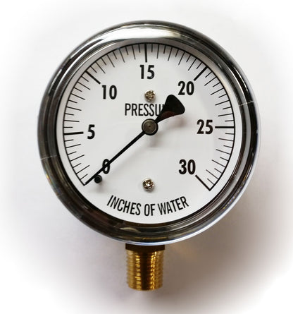 LOW PRESSURE WATER COLUMN GAUGE 0-30" WC PROPANE NATURAL GAS 1/4" NPT 1 PSI