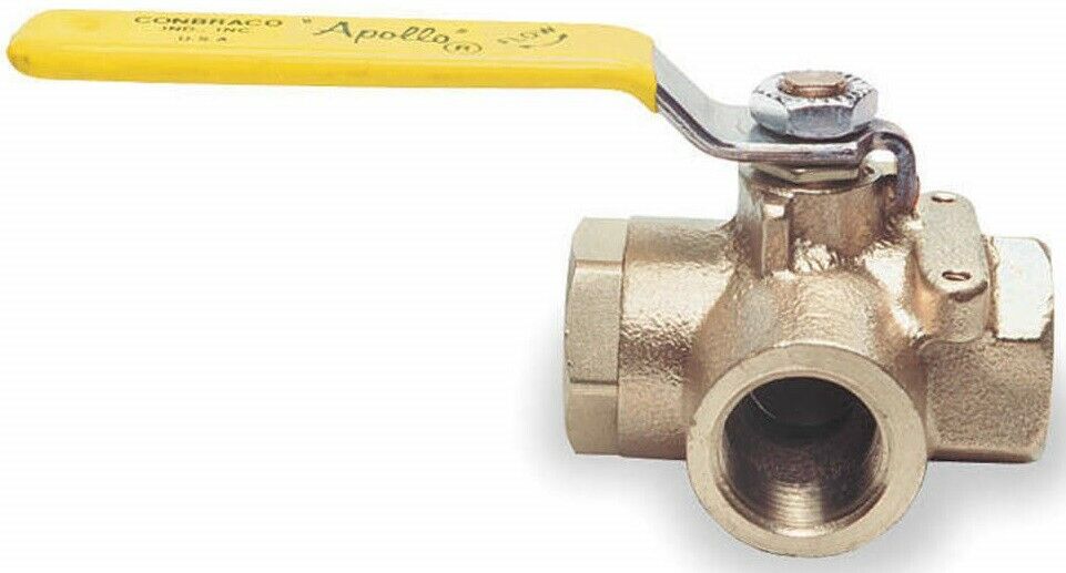 3 way High Pressure Apollo Bronze Ball Valve Three Threaded NPT 400psi Propane