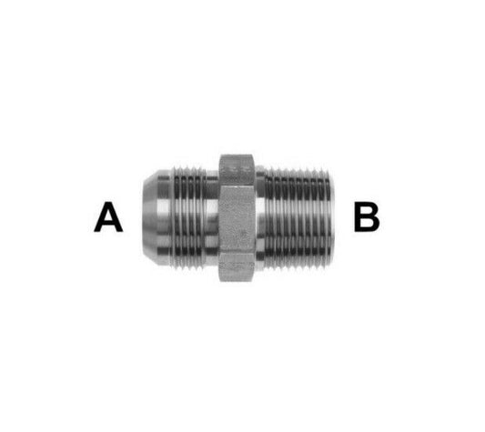 Steel Fitting Male JIC Male NPT Pipe Hydraulic Propane Natural Gas Air 5000psi