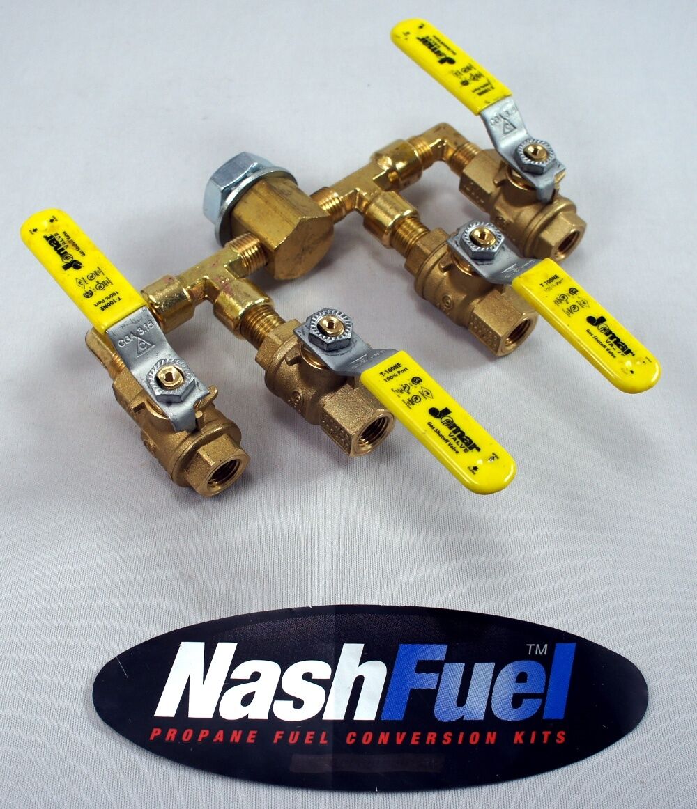 4 WAY HIGH PRESSURE PROPANE MANIFOLD BALL VALVE LOCK OFF LIQUID VAPOR 1/4" NPT