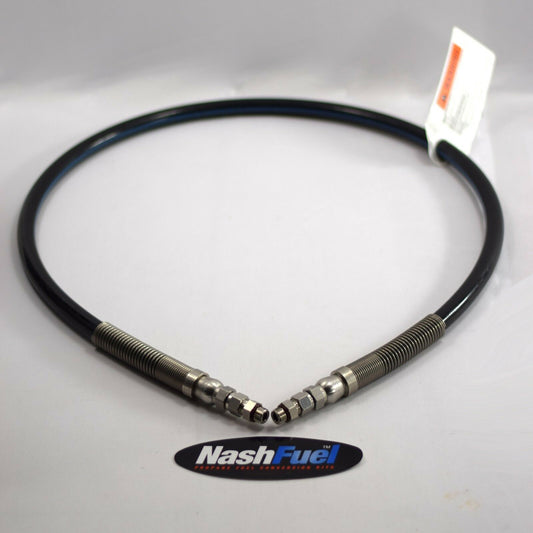 CNG Compressed Natural Gas Black Hose 5Ft Male Ferrule Ends Stainless Steel