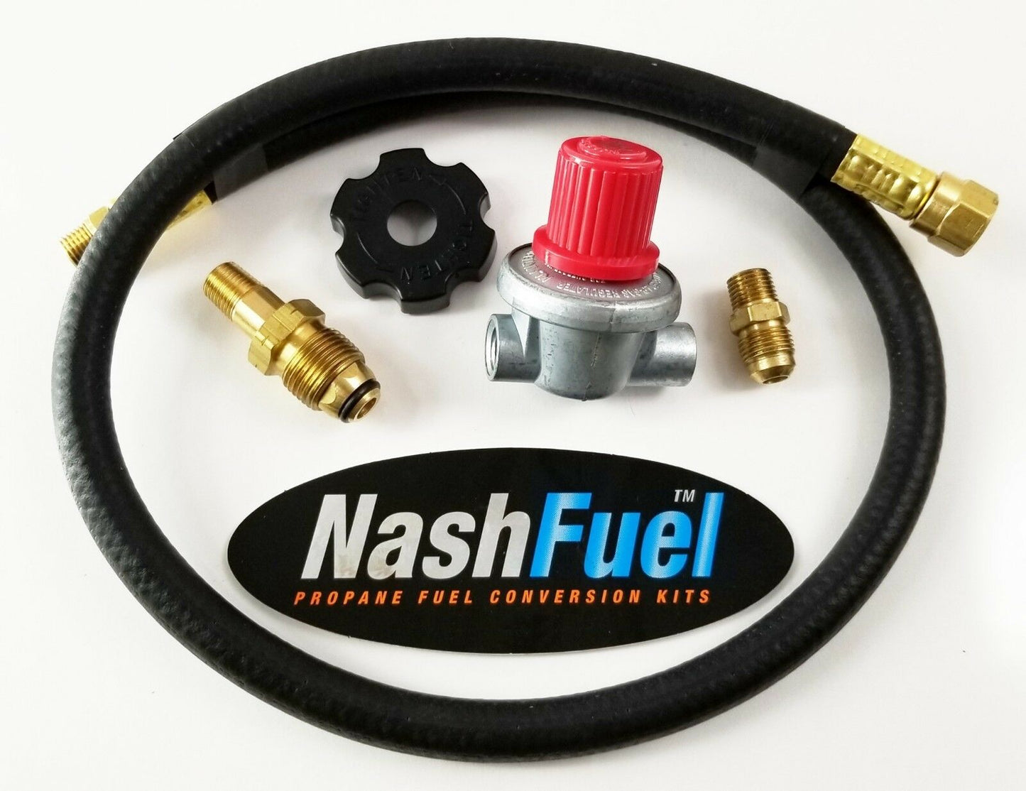 0-20 PSI ADJUSTABLE PROPANE REGULATOR HOSE POL VAPOR TANK - 3/8" FLARE 1/4" NPT