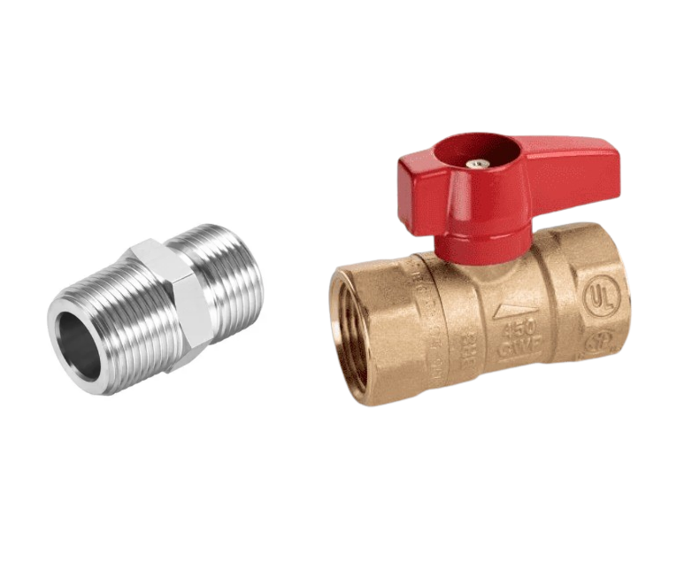 3/4" NPT Propane Natural Gas Brass Ball Valve Nipple LPG Lockoff KN Regulator