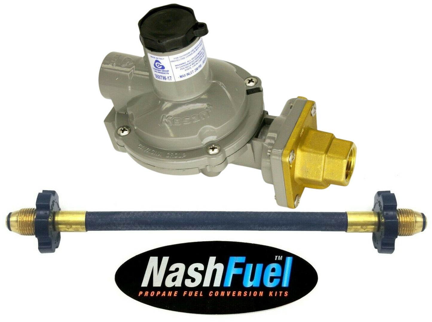 988tw-17 Twin Stage Propane Regulator Rubber Pigtail Tank Connection 750k POL