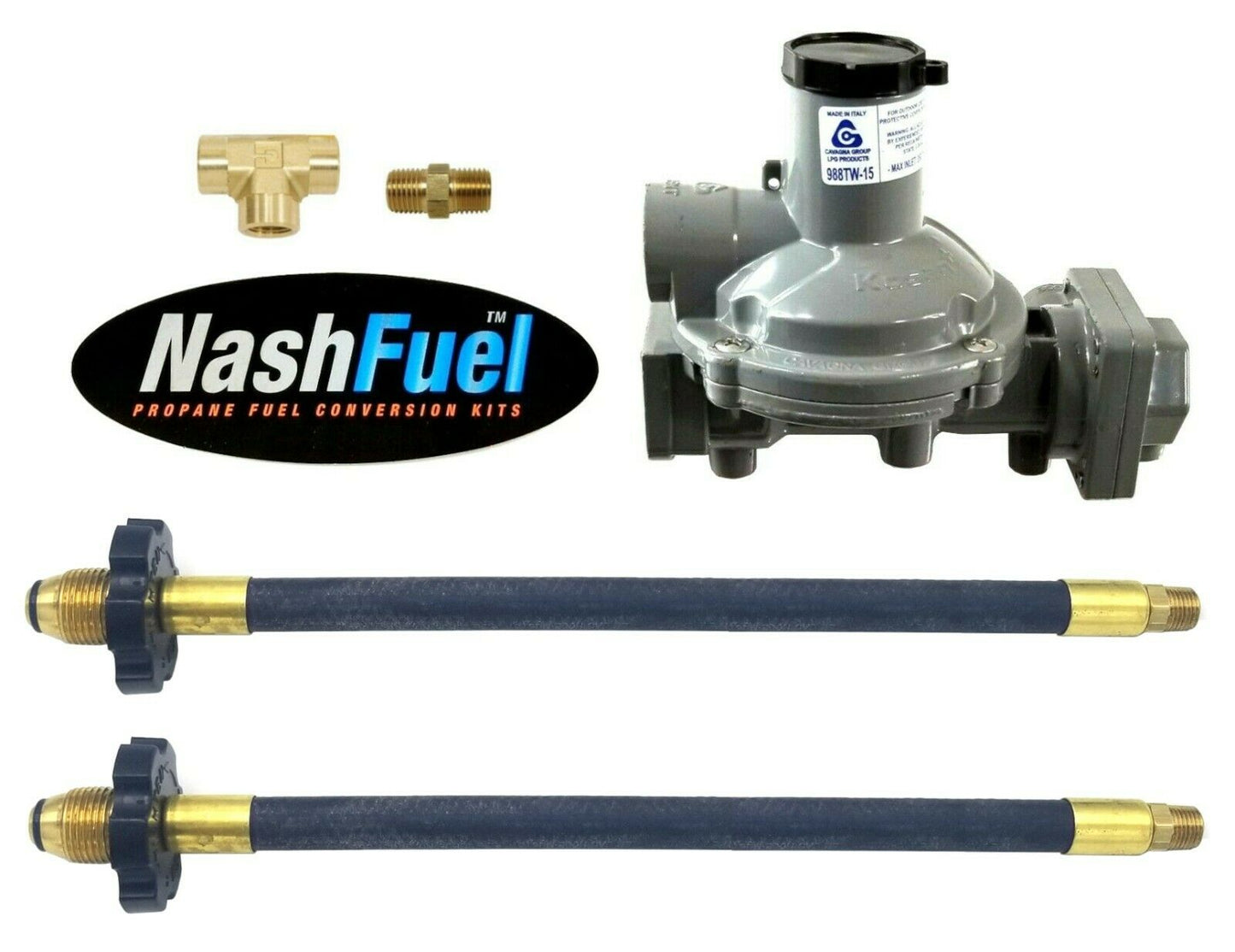 988tw-15 Twin Stage Propane Regulator Rubber Pigtail Dual Tank Connection 750k