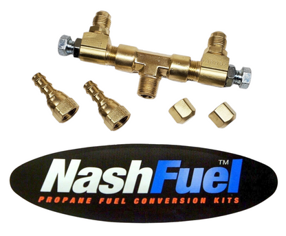 3/8" NPT X Dual 3/8" Hose Load Block Power Valve Generator Propane Natural Gas