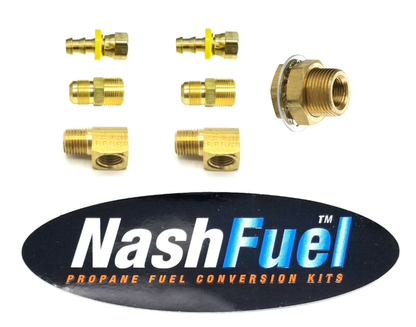 3/8" - 1/2" Hose Bulkhead Anchor Adapter NPT Generator Propane Natural Gas Brass