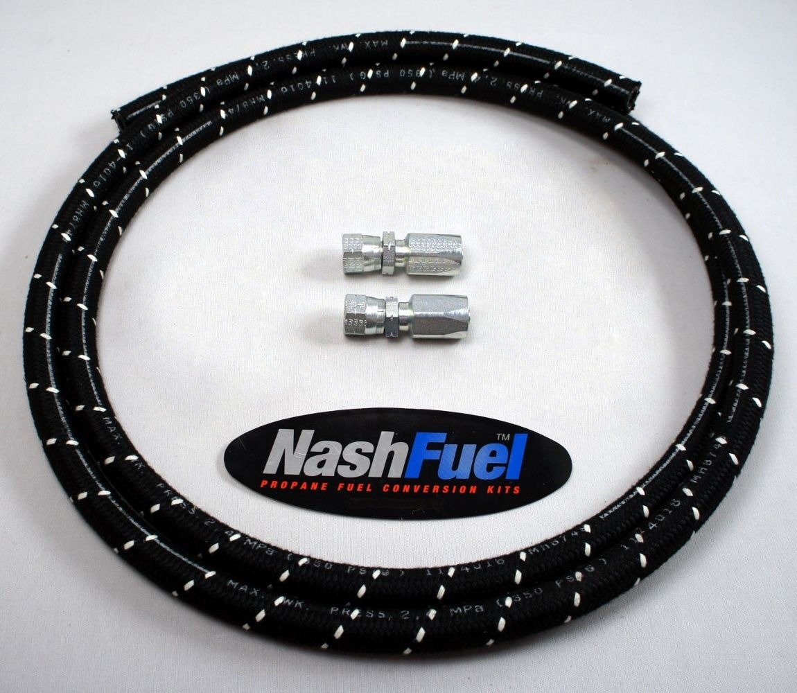 25FT 1/2" FEMALE FLARE PROPANE HOSE KIT STAINLESS STEEL LIQUID VAPOR LPG 350PSI