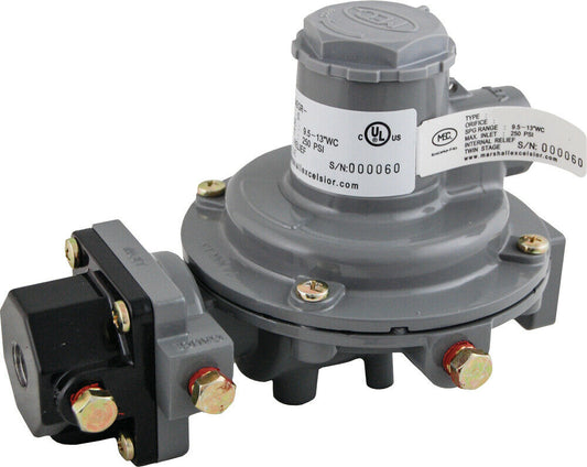 MEGR-1632-CFF Integral Two Twin Stage Propane Regulator 1/4" - 3/4" NPT 9-13" WC