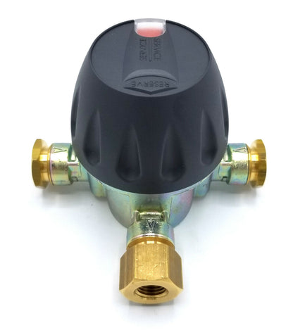 AUTOMATIC CHANGEOVER HP REGULATOR 1/4" INVERTED FLARE TO 1/4" NPT 10 PSI OUTLET